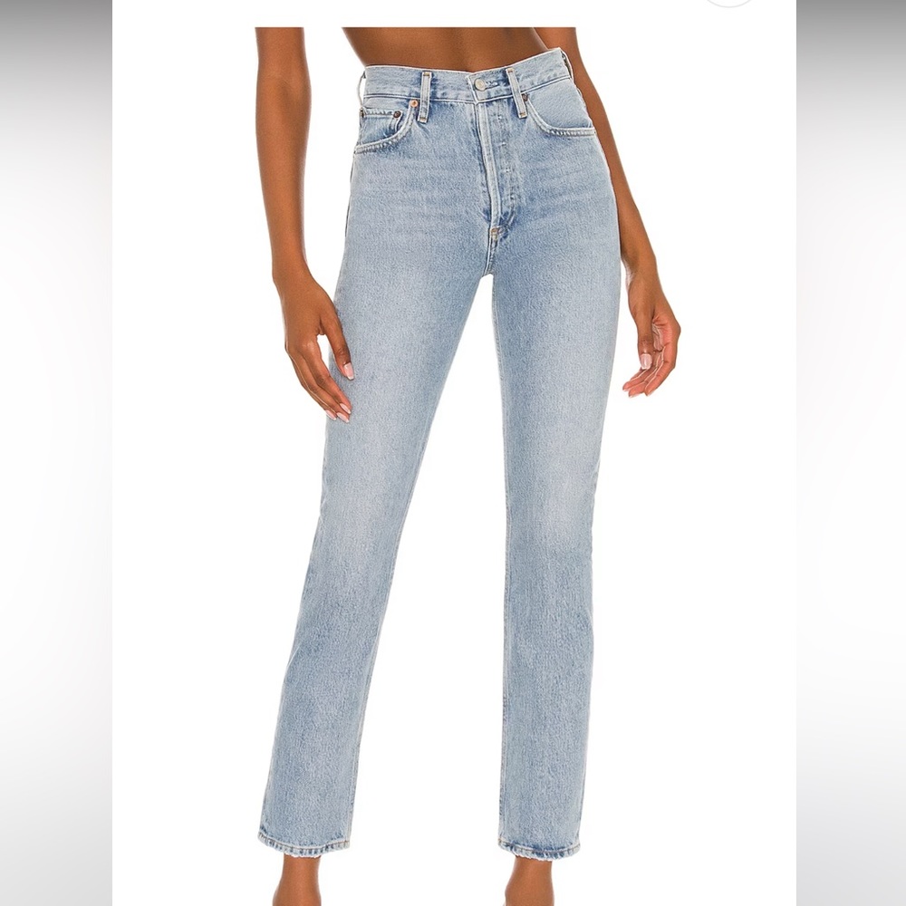 AGOLDE Riley High Rise Straight Crop Jeans